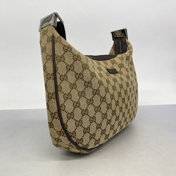 GUCCI Authentic Brown Canvas Shoulder Bag - Picture 2 of 13